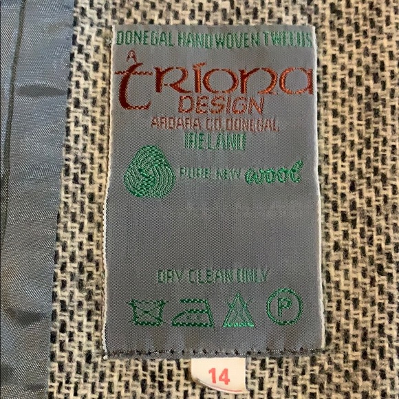 Triona Black White Donegal Tweed Blazer Jacket 14 - Picture 12 of 12